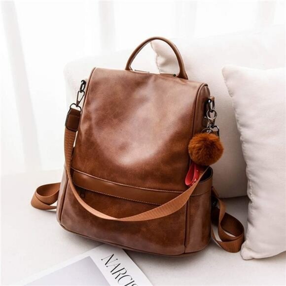 CHERUTY Women Backpack Purse PU Leather Anti-theft Casual Shoulder Bag Fashion